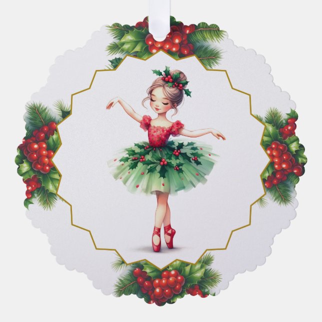 Ballerina Paper Ornament Card (Front)
