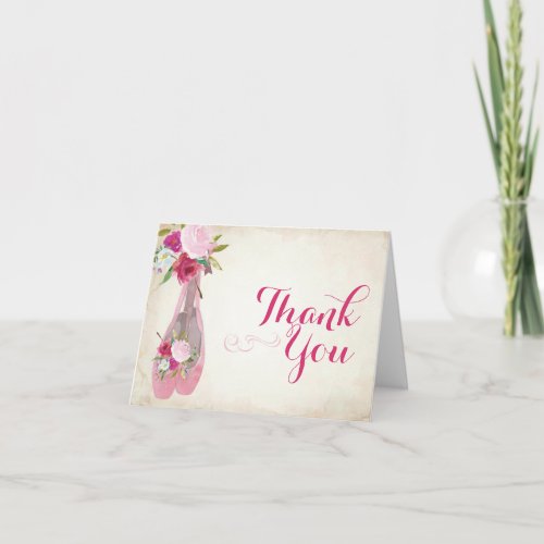 Ballerina Party Thank You Card Ballet Shoes