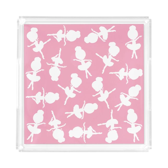 Ballerina Pattern, Ballet Girls, Ballet Dance Acrylic Tray (Front)