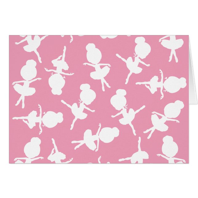 Ballerina Pattern, Ballet Girls, Ballet Dance Cards (Front Horizontal)