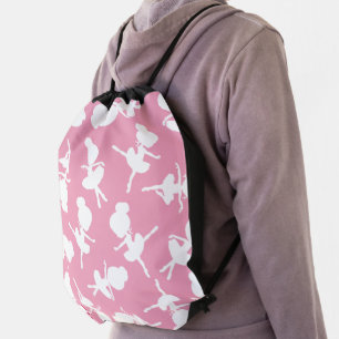 Ballerina Pattern, Ballet Girls, Ballet Dance Drawstring Bag