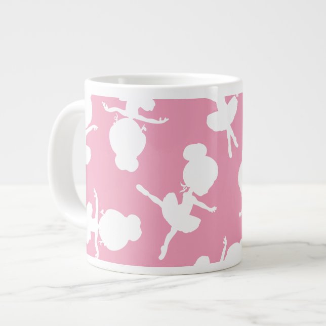 Ballerina Pattern, Ballet Girls, Ballet Dance Giant Coffee Mug (Front Left)