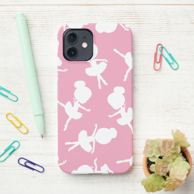 Ballerina Pattern, Ballet Girls, Ballet Dance iPhone Case (On Desk)
