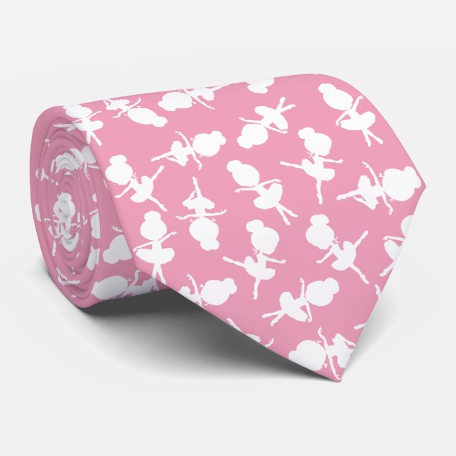 Ballerina Pattern, Ballet Girls, Ballet Dance Neck Tie (Rolled)