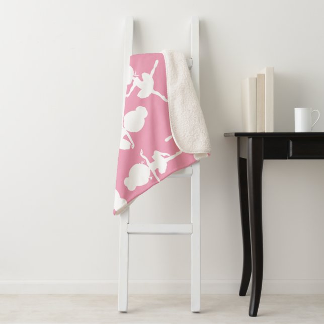 Ballerina Pattern, Ballet Girls, Ballet Dance Sherpa Blanket (In Situ)