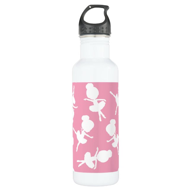 Ballerina Pattern, Ballet Girls, Ballet Dance Stainless Steel Water Bottle (Front)