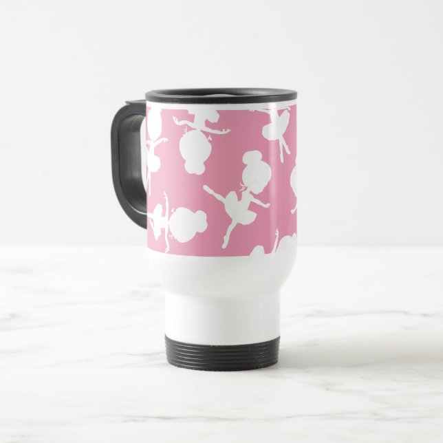 Ballerina Pattern, Ballet Girls, Ballet Dance Travel Mug (Front Left)