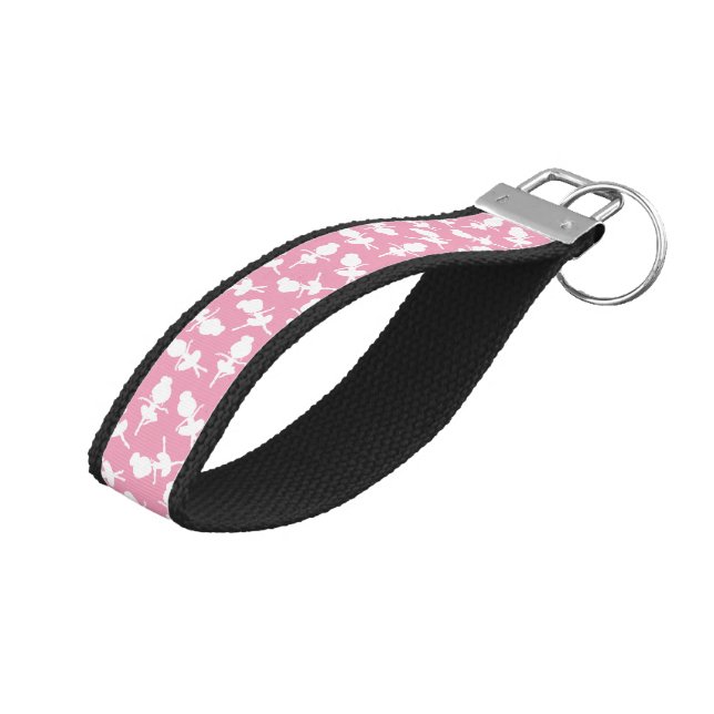 Ballerina Pattern, Ballet Girls, Ballet Dance Wrist Keychain (Angled Up)