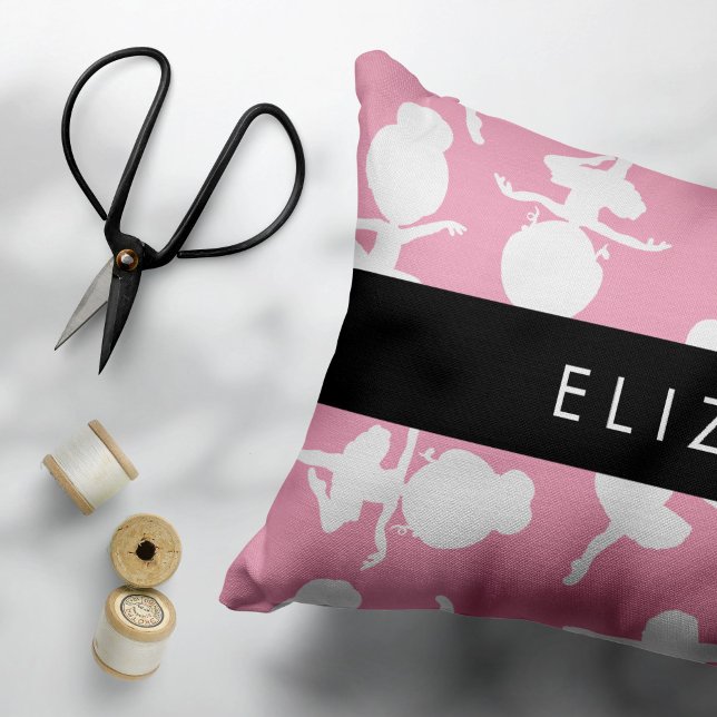 Ballerina Pattern, Ballet Girls, Dance, Your Name Accent Pillow (Creator Uploaded)