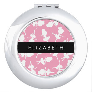 Ballerina Pattern, Ballet Girls, Dance, Your Name Compact Mirror