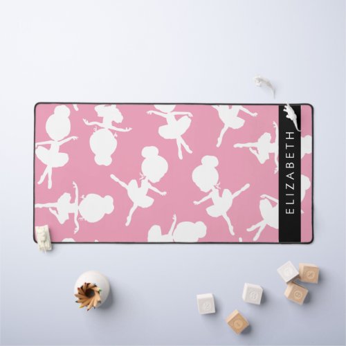 Ballerina Pattern Ballet Girls Dance Your Name Desk Mat