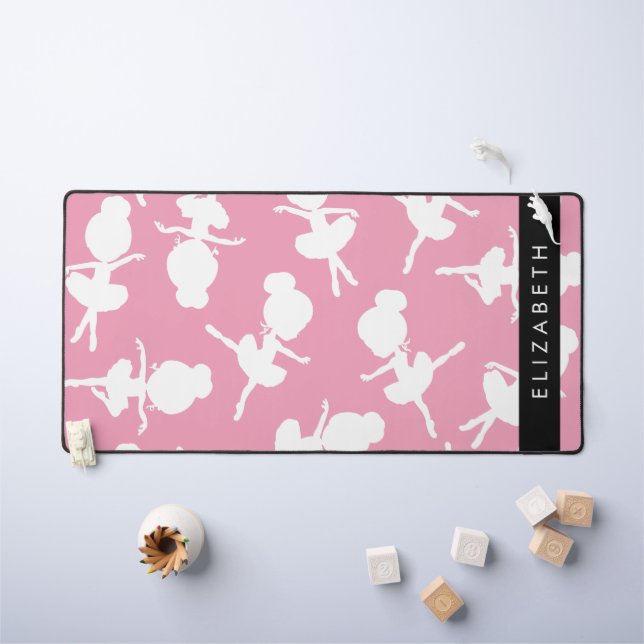 Ballerina Pattern, Ballet Girls, Dance, Your Name Desk Mat (Kids Table)