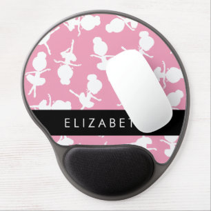 Ballerina Pattern, Ballet Girls, Dance, Your Name Gel Mouse Pad