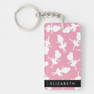 Ballerina Pattern, Ballet Girls, Dance, Your Name Keychain