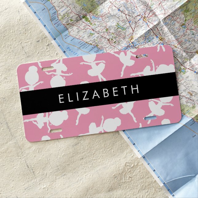 Ballerina Pattern, Ballet Girls, Dance, Your Name License Plate (In Situ)