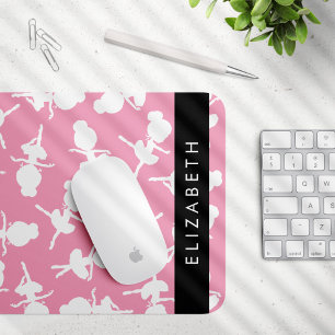 Ballerina Pattern, Ballet Girls, Dance, Your Name Mouse Pad