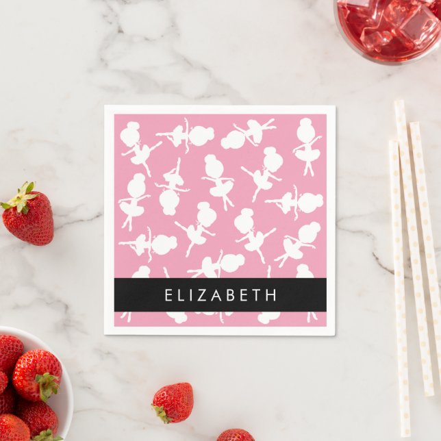 Ballerina Pattern, Ballet Girls, Dance, Your Name Napkins (Insitu)
