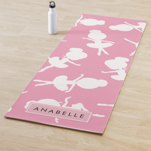 Ballerina Pattern Ballet Girls Dance Your Name Yoga Mat