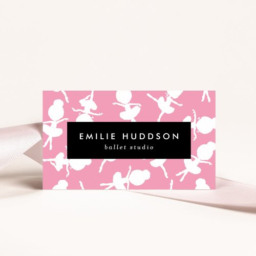 Ballerina Pattern Ballet Teacher Dance Studio Business Card