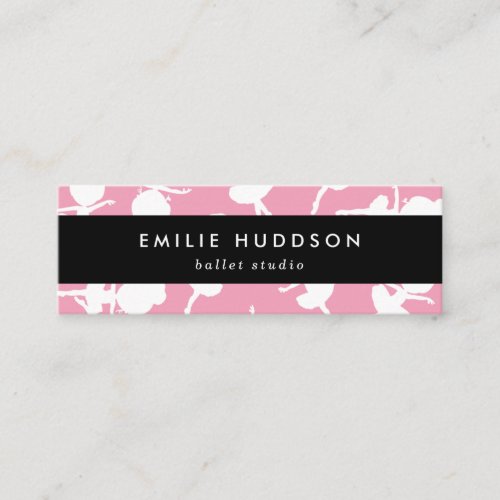 Ballerina Pattern Ballet Teacher Dance Studio Mini Business Card