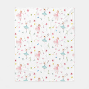 Ballerina Pattern Fleece Blanket