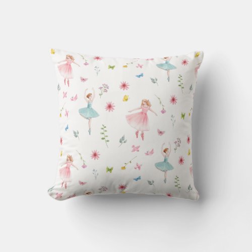 Ballerina Pattern   Throw Pillow