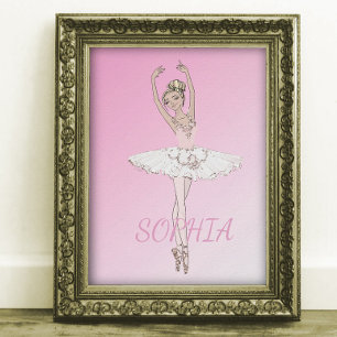 Ballerina Personal Pink Girls Poster