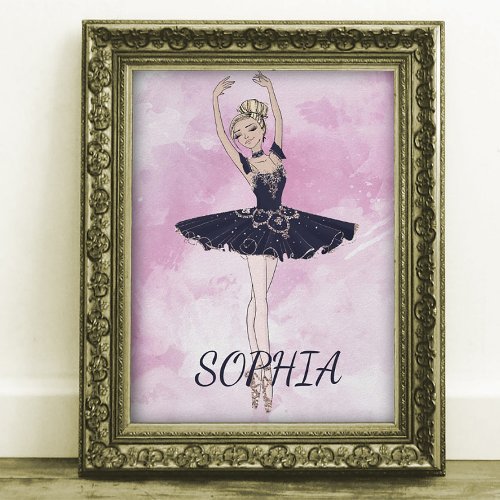 Ballerina Personal Pink Purple Poster