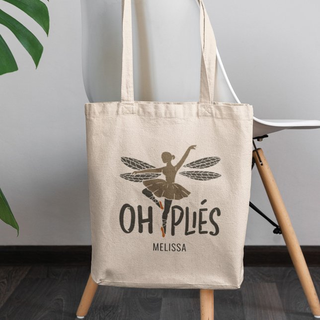Ballerina Personalized Ballet Dancer Tote Bag (Oh Plies Ballet Gag Tote Bag)