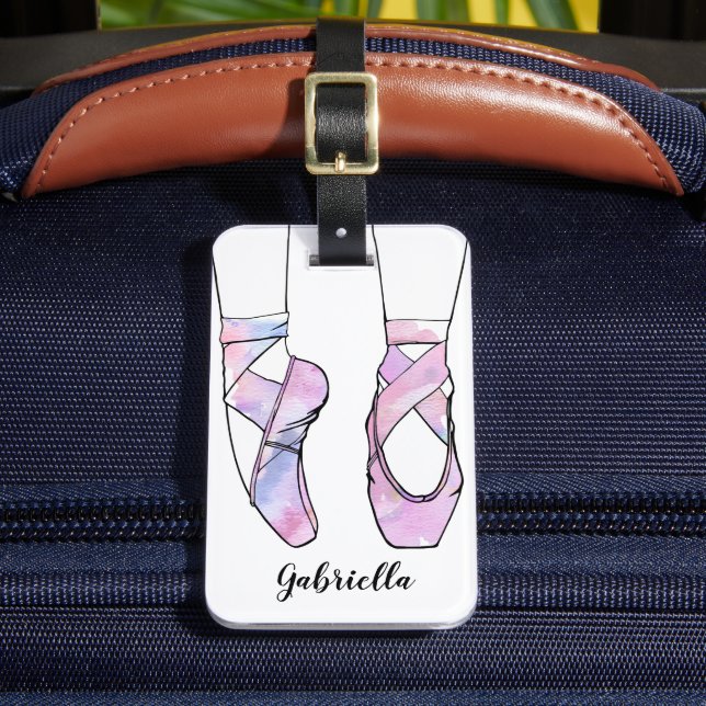 Ballerina Personalized Ballet Luggage Tag (Front Insitu 2)