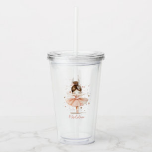 Ballerina Personalized Name Girly Acrylic Tumbler