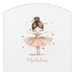 Ballerina Personalized Name Girly Door Sign