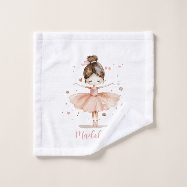 Ballerina Personalized Name Girly Wash Cloth (Wash Cloth)