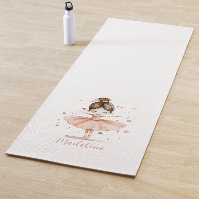 Ballerina Personalized Name Girly Yoga Mat (In Situ)