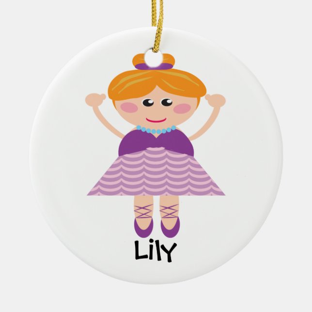 Ballerina Personalized Ornament (Front)