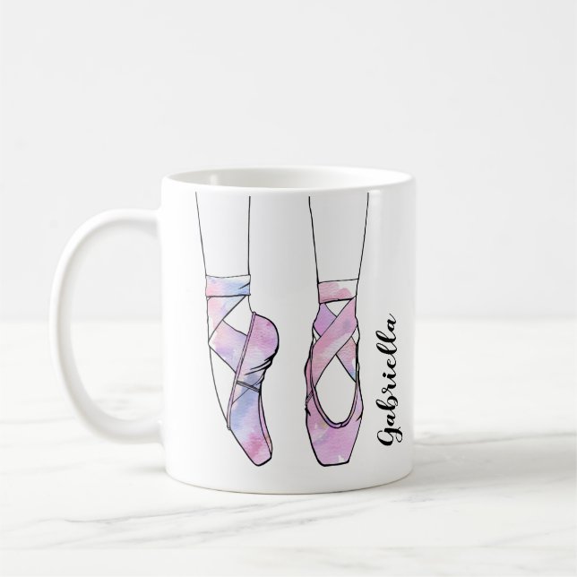 Ballerina Personalized Pink Ballet Coffee Mug (Left)