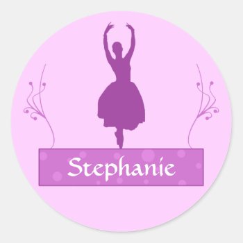 Ballerina Personalized Stickers by Jamene_Clothing at Zazzle