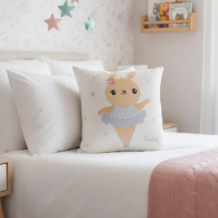 Ballerina Pillow for Girls, Custom Name Dance
