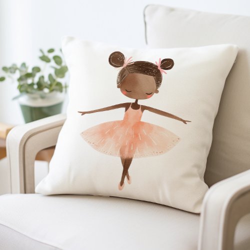 Ballerina Pillow with Ballet Dancer Print