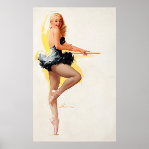 Ballerina Pin Up Poster