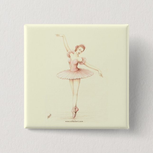 Ballerina Pinback Button (Front)