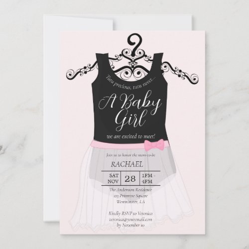 Ballerina Pink Baby Shower Invitation