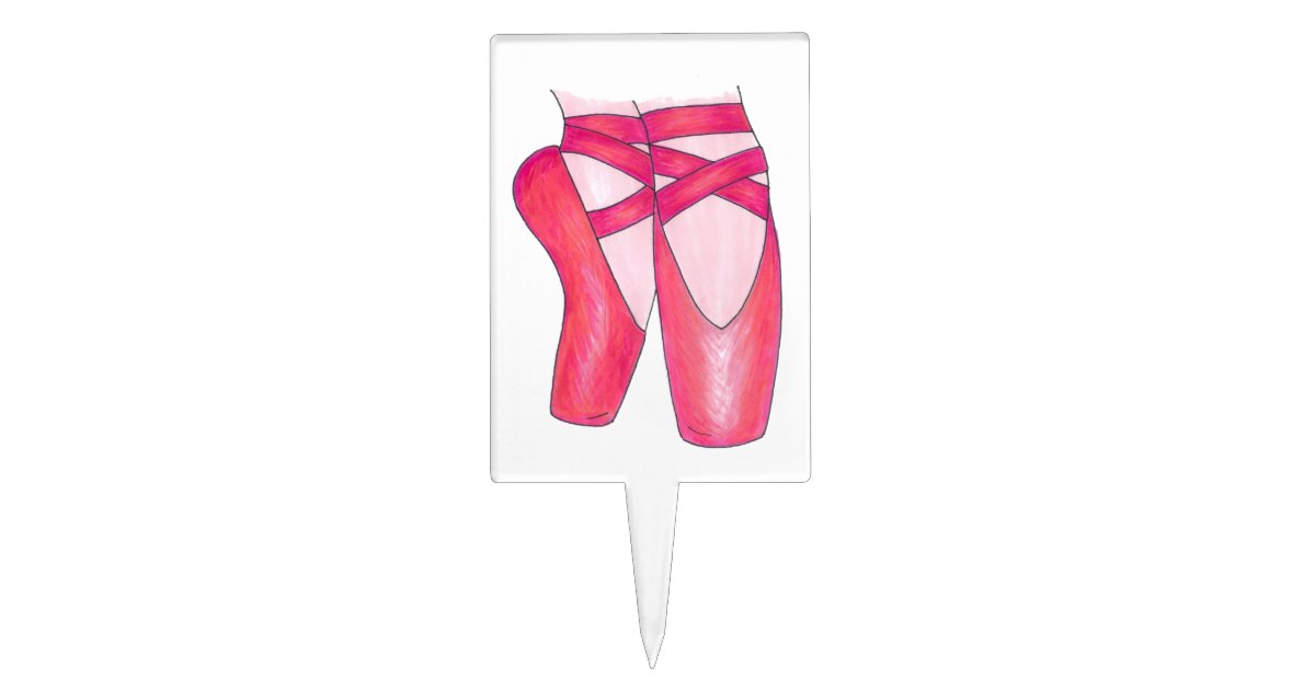 Ballerina Pink Ballet Dance Pointe Toe Shoes Cake Topper Zazzle Com