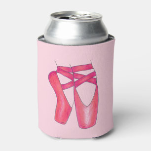 Ballerina Pink Ballet Dance Pointe Toe Shoes Can Cooler