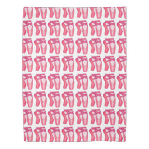 Ballerina Pink Ballet Dance Pointe Toe Shoes Duvet Cover