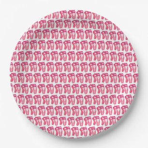 Ballerina Pink Ballet Dance Pointe Toe Shoes Paper Plates