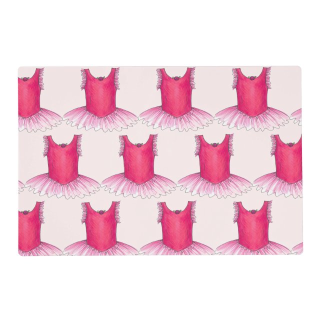 Ballerina Pink Ballet Dance Recital Tutu Costume Placemat (Front)