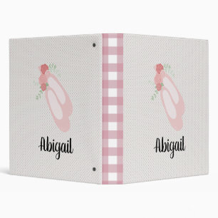Ballerina Pink Ballet Shoes Notebook 3 Ring Binder