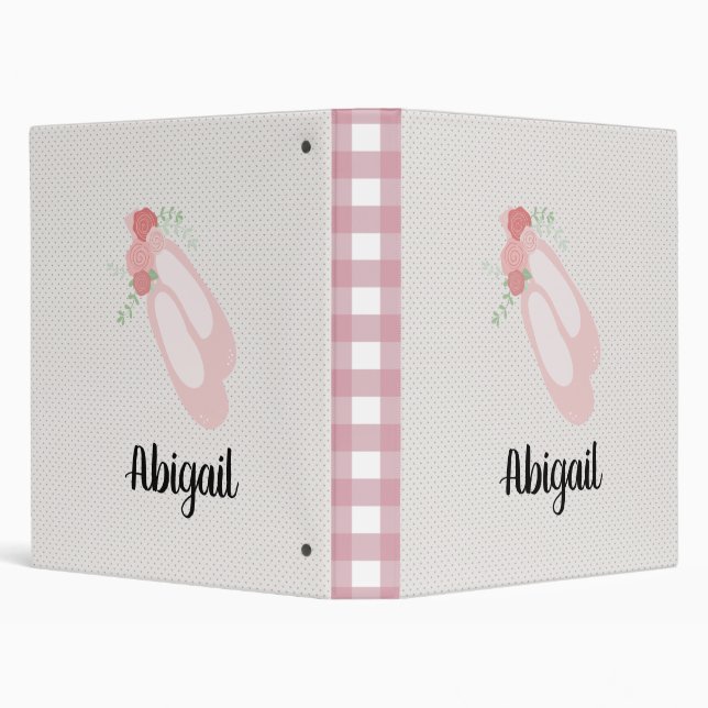 Ballerina Pink Ballet Shoes Notebook 3 Ring Binder (Background)