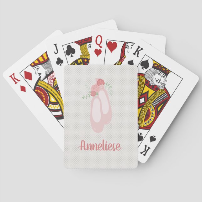 Ballerina Pink Ballet Shoes  Poker Cards (Back)